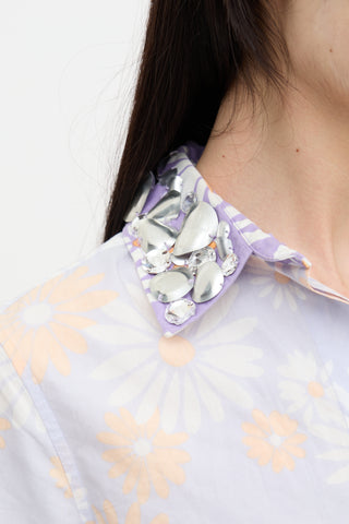 Marc Jacobs Floral Embellished Collar Shirt