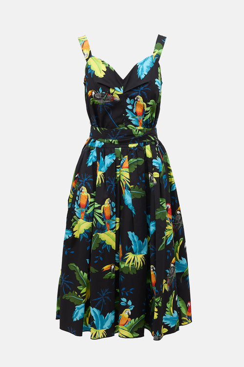 Marc Jacobs Pleated Printed Dress