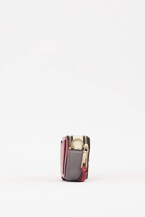 Marc Jacobs Red & Multi Leather Snapshot Bag