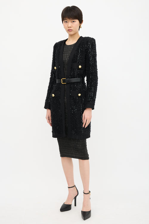 Marc Jacobs Sequined Tweed Long Jacket