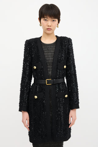 Marc Jacobs Sequined Tweed Long Jacket