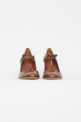Marc Jacobs Vintage Brown Leather Mary Jane Heel