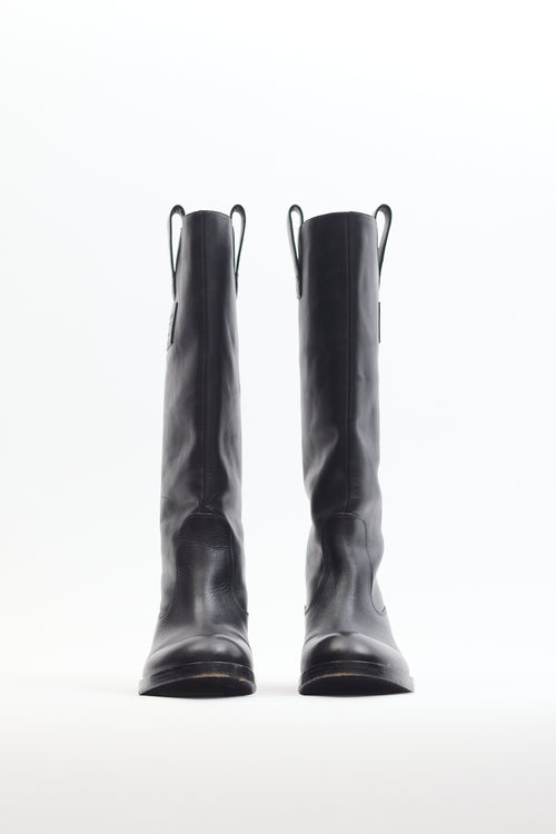 Marc By Marc Jacobs Black Leather Riding Boot