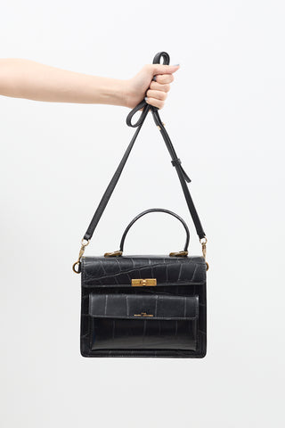 Marc Jacobs Black Embossed Leather The Uptown Bag