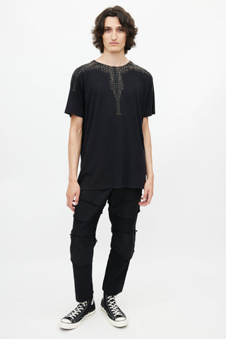 Marcelo Burlon Black & Brown Skeleton Print T-Shirt