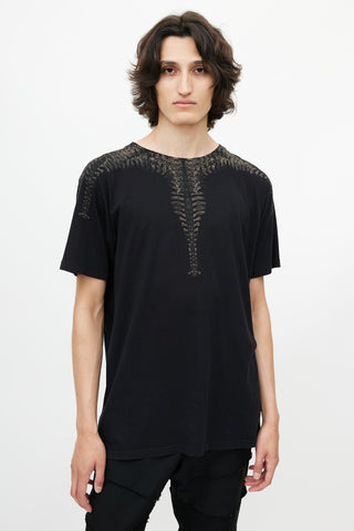 Marcelo Burlon Black & Brown Skeleton Print T-Shirt