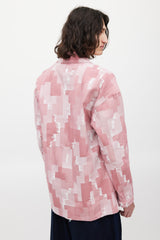 Marcelo Burlon Red & White Woven Denim Jacket