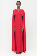 Marchesa Notte Cape Maxi Dress