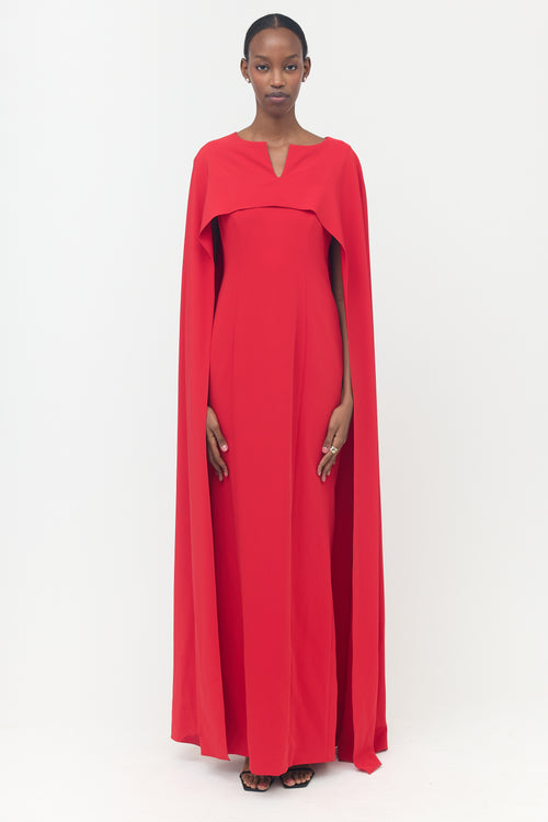 Marchesa Notte Cape Maxi Dress