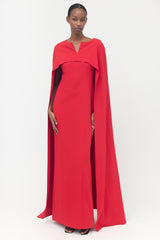 Marchesa Notte Cape Maxi Dress