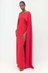 Marchesa Notte Cape Maxi Dress