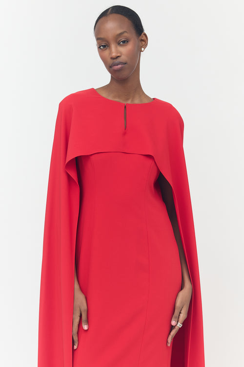 Marchesa Notte Cape Maxi Dress