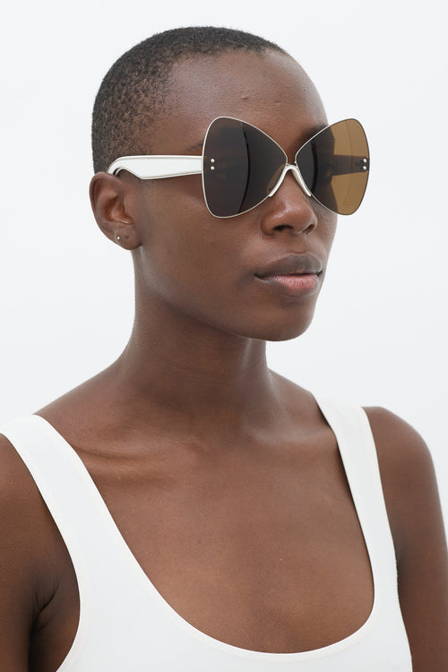 Marco de Vincenzo White & Silver SDR075 Angular Sunglasses