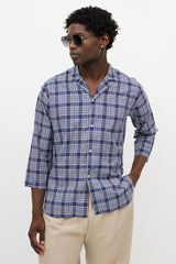 Margaret Howell Blue & White Plaid Shirt