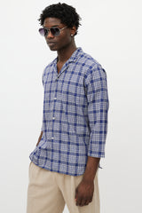 Margaret Howell Blue & White Plaid Shirt