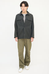 Margaret Howell Dark Grey Wool Two Pocket Shirt Jacket