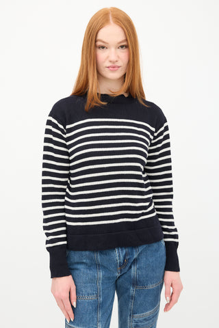 Margaret Howell Navy & White Striped Sweater