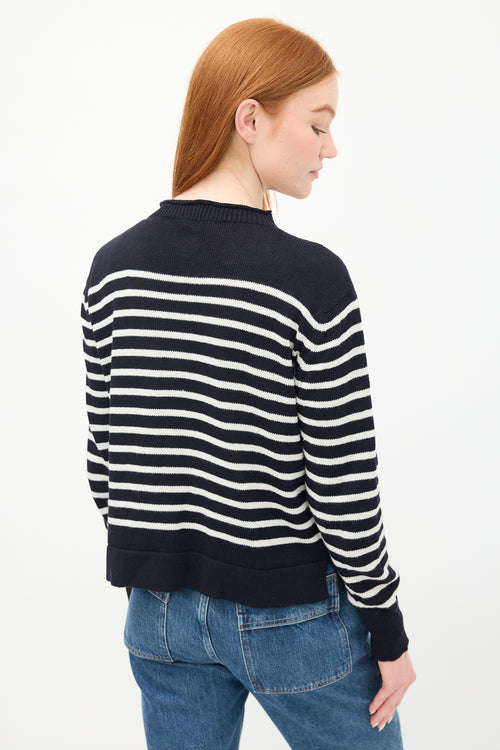 Margaret Howell Navy & White Striped Sweater