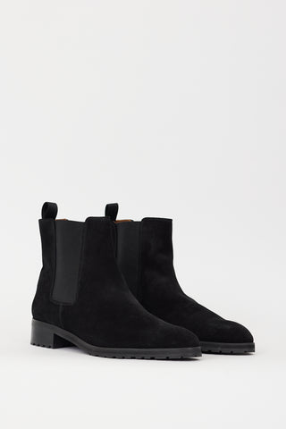Margaux Black Suede Pointed Toe Chelsea Boot