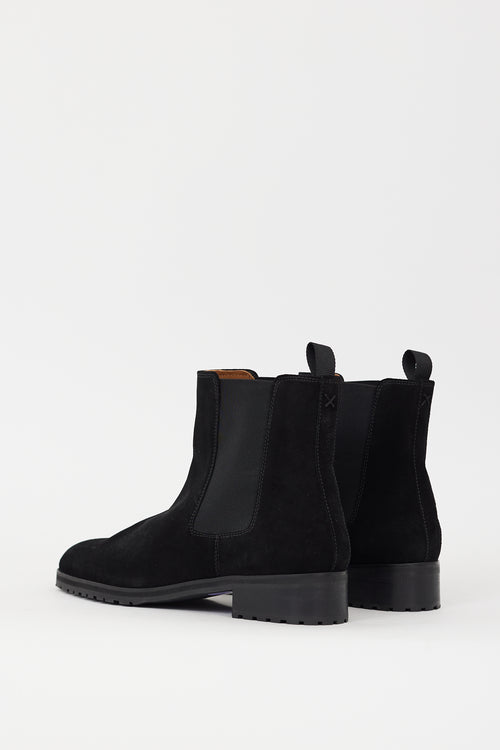 Margaux Black Suede Pointed Toe Chelsea Boot