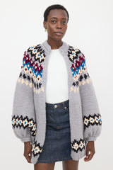 Maridruna Intarsia Open Cardigan