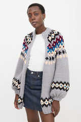 Maridruna Intarsia Open Cardigan