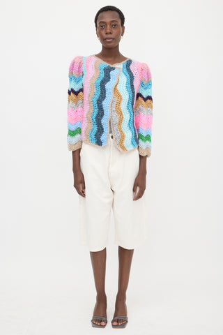 Maridruna Metallic Crochet Cardigan
