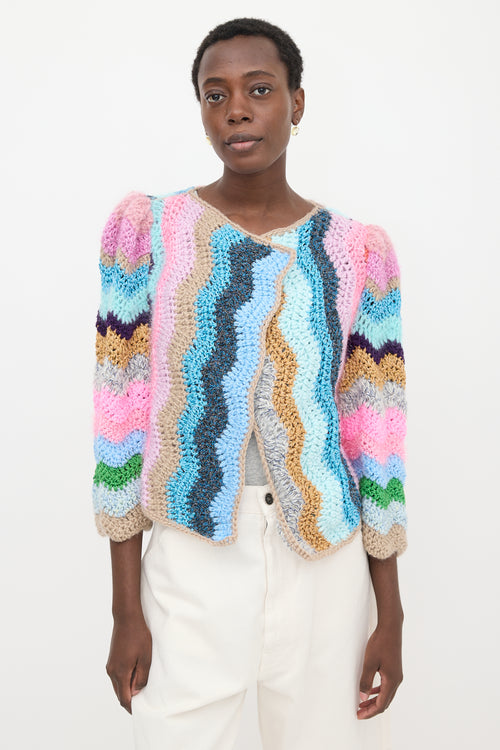 Maridruna Metallic Crochet Cardigan
