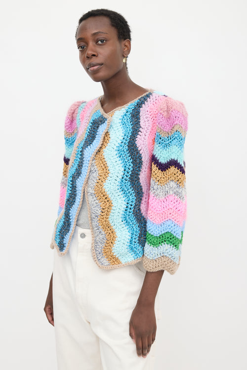 Maridruna Metallic Crochet Cardigan