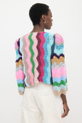 Maridruna Metallic Crochet Cardigan