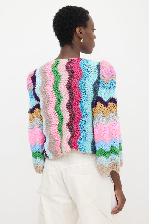 Maridruna Metallic Crochet Cardigan
