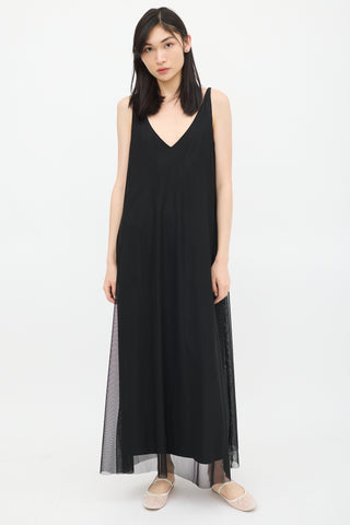 Marie Saint Pierre Black Sheer Overlay Dress