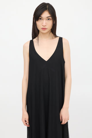 Marie Saint Pierre Black Sheer Overlay Dress