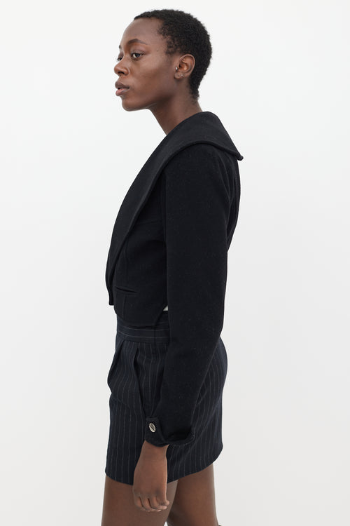 Marie Saint Pierre Black Wool Cropped Jacket