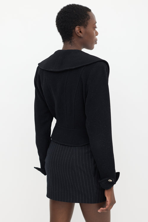 Marie Saint Pierre Black Wool Cropped Jacket