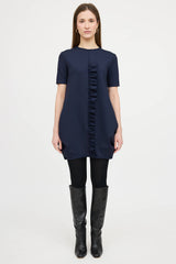 Marie Saint Pierre Ruffled Neoprene Midi Dress