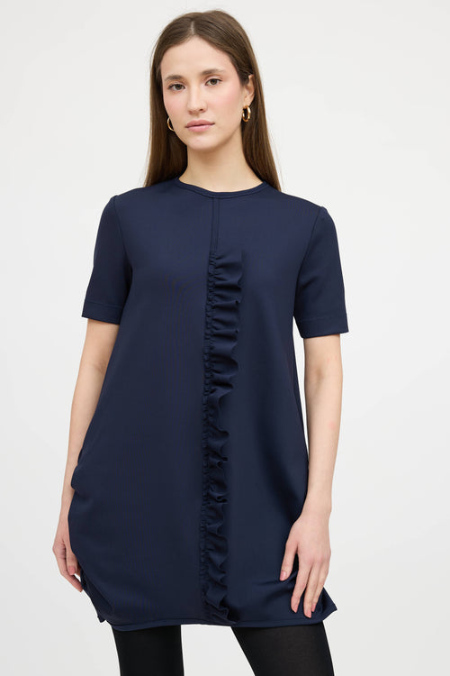 Marie Saint Pierre Ruffled Neoprene Midi Dress