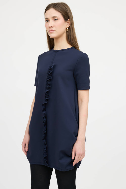 Marie Saint Pierre Ruffled Neoprene Midi Dress