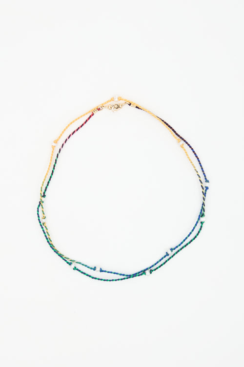 Marie Lichtenberg Silk Cord & Pearl Mauli Necklace