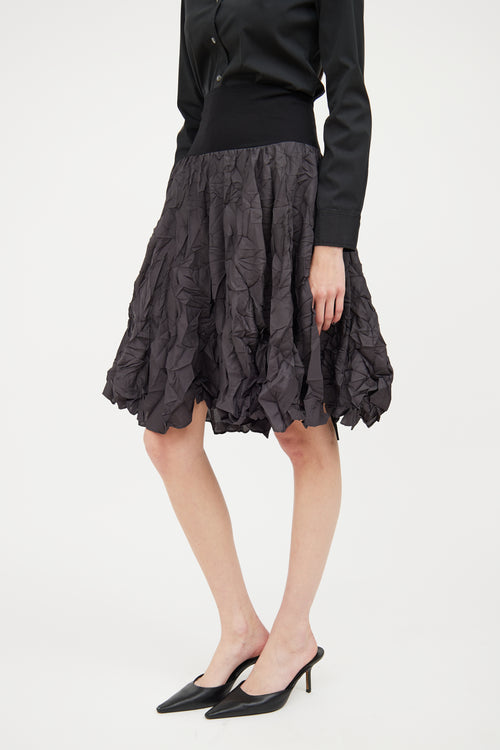 Marie Saint Pierre Black Crepe Midlength Skirt
