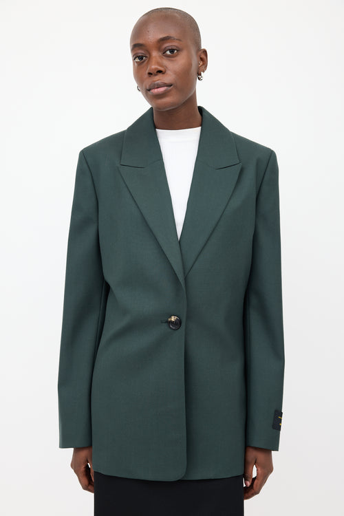 Marina Moscone Dark Green Oversized Blazer