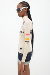 Marine Serre Beige & Multicolour Futurewear Logo Top
