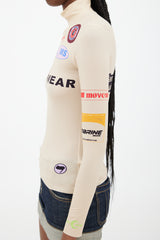 Marine Serre Beige & Multicolour Futurewear Logo Top