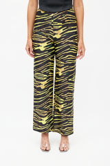 Marine Serre Black & Yellow Print Trouser