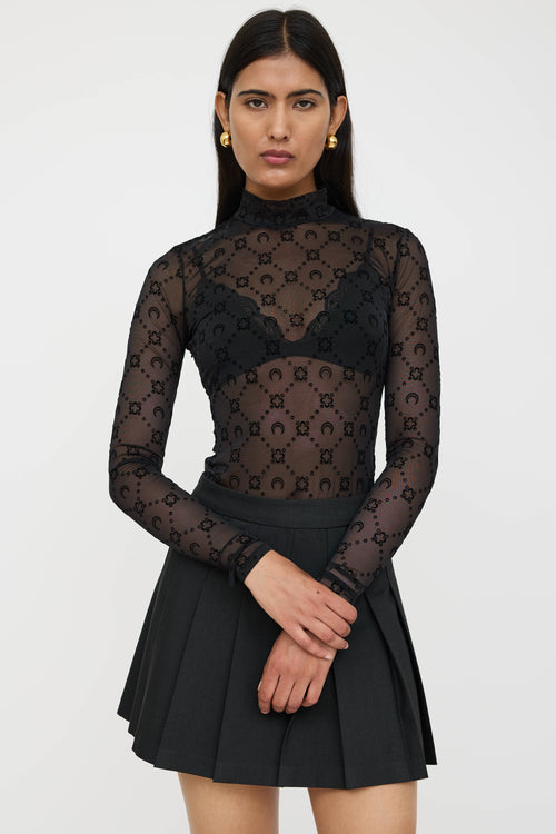 Marine Serre Sheer Flocked Top