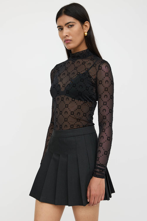 Marine Serre Sheer Flocked Top