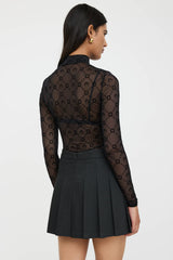 Marine Serre Sheer Flocked Top