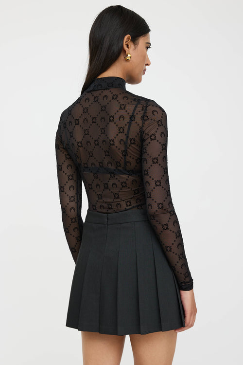 Marine Serre Sheer Flocked Top