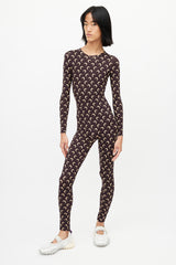 Marine Serre Brown & Cream Moon Jumpsuit