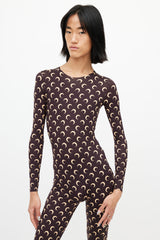 Marine Serre Brown & Cream Moon Jumpsuit